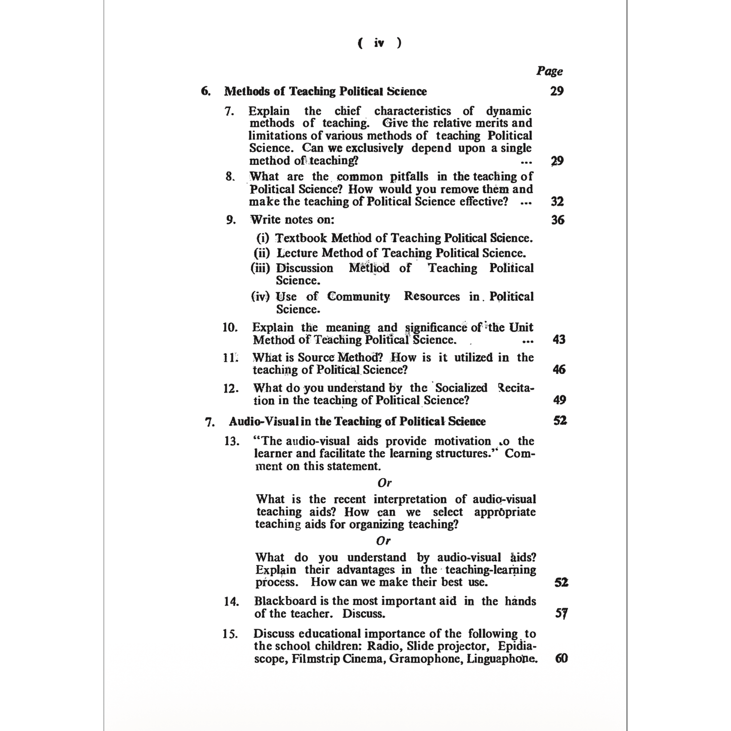 Teaching of Political Science