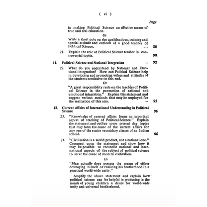 Teaching of Political Science