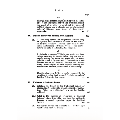 Teaching of Political Science