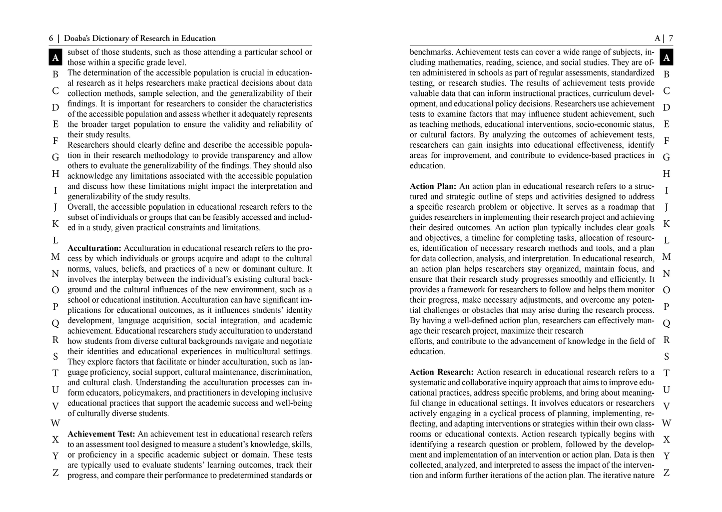 Doaba's Dictionary of Research in Education
