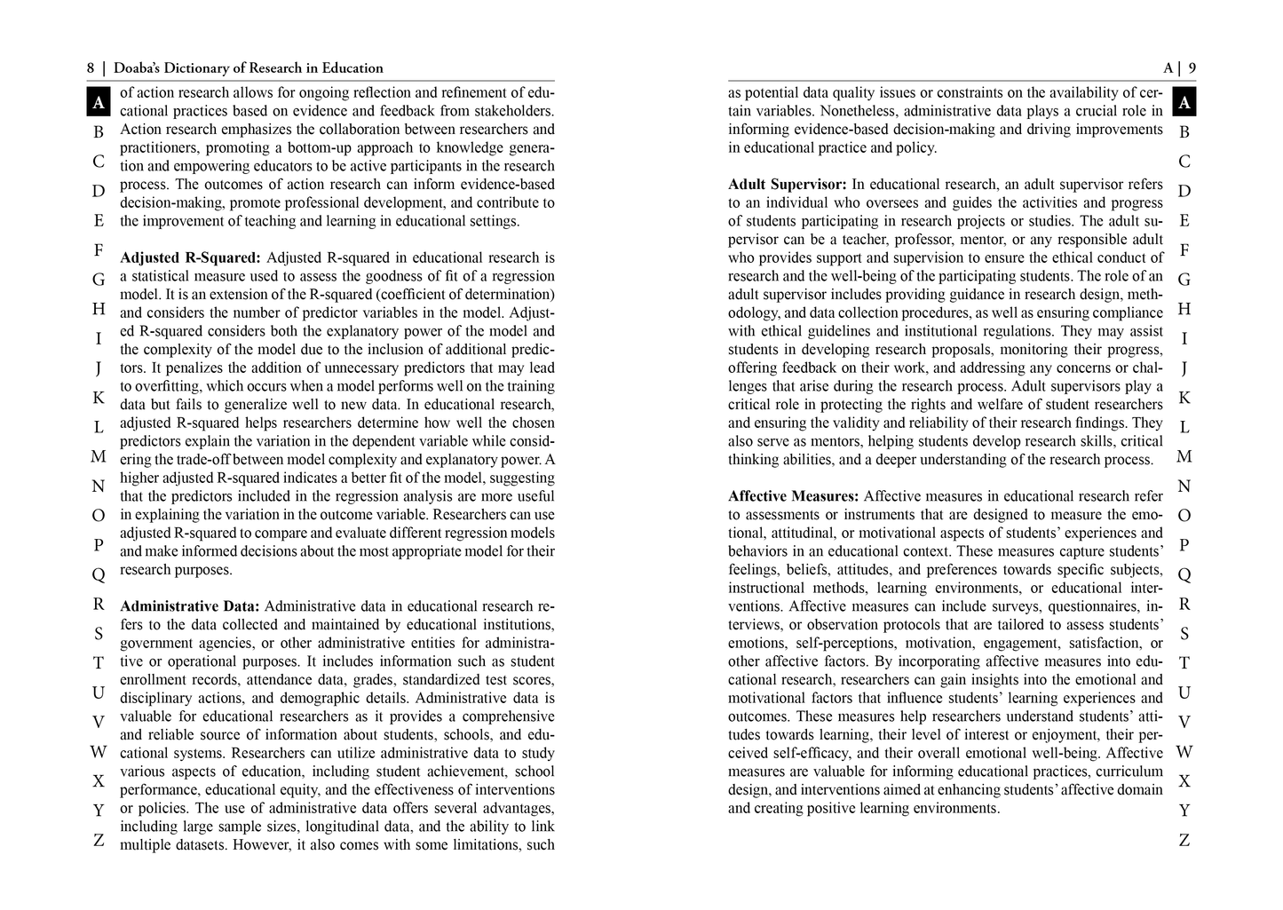 Doaba's Dictionary of Research in Education