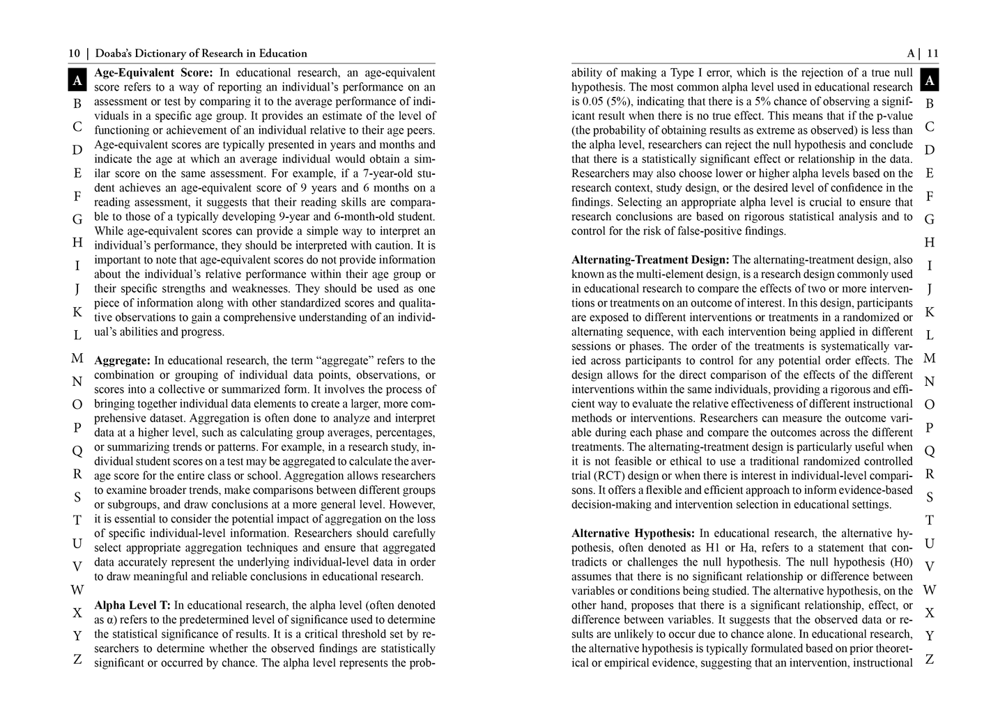 Doaba's Dictionary of Research in Education