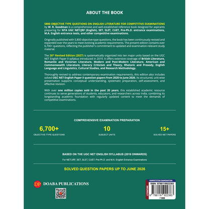5800 Objective Type Questions on English Literature for Competitive Examinations