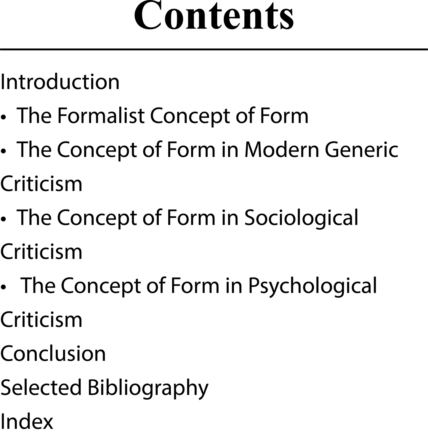 The Concept of Form in Modern Criticism