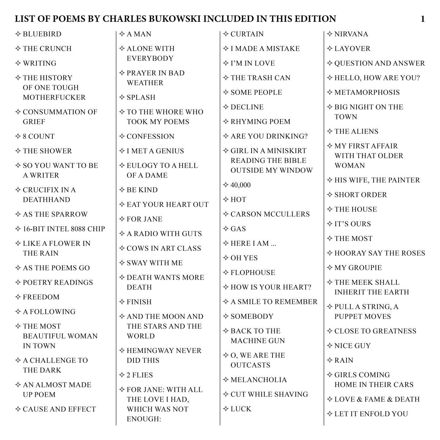 Selected Poems by Charles Bukowski