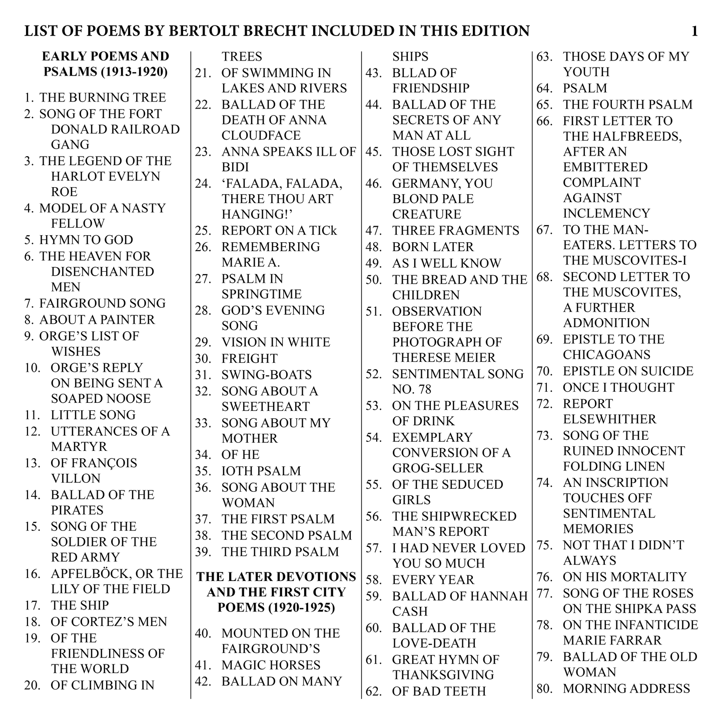 Selected Poems by Bertolt Brecht