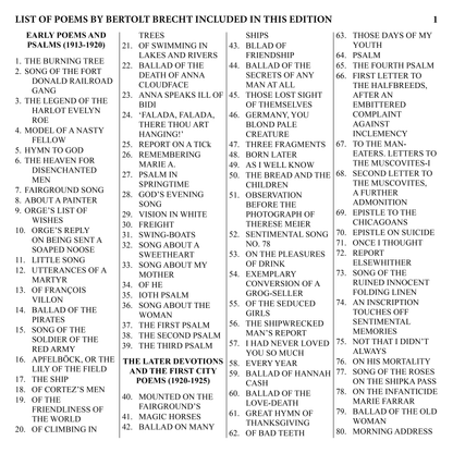 Selected Poems by Bertolt Brecht