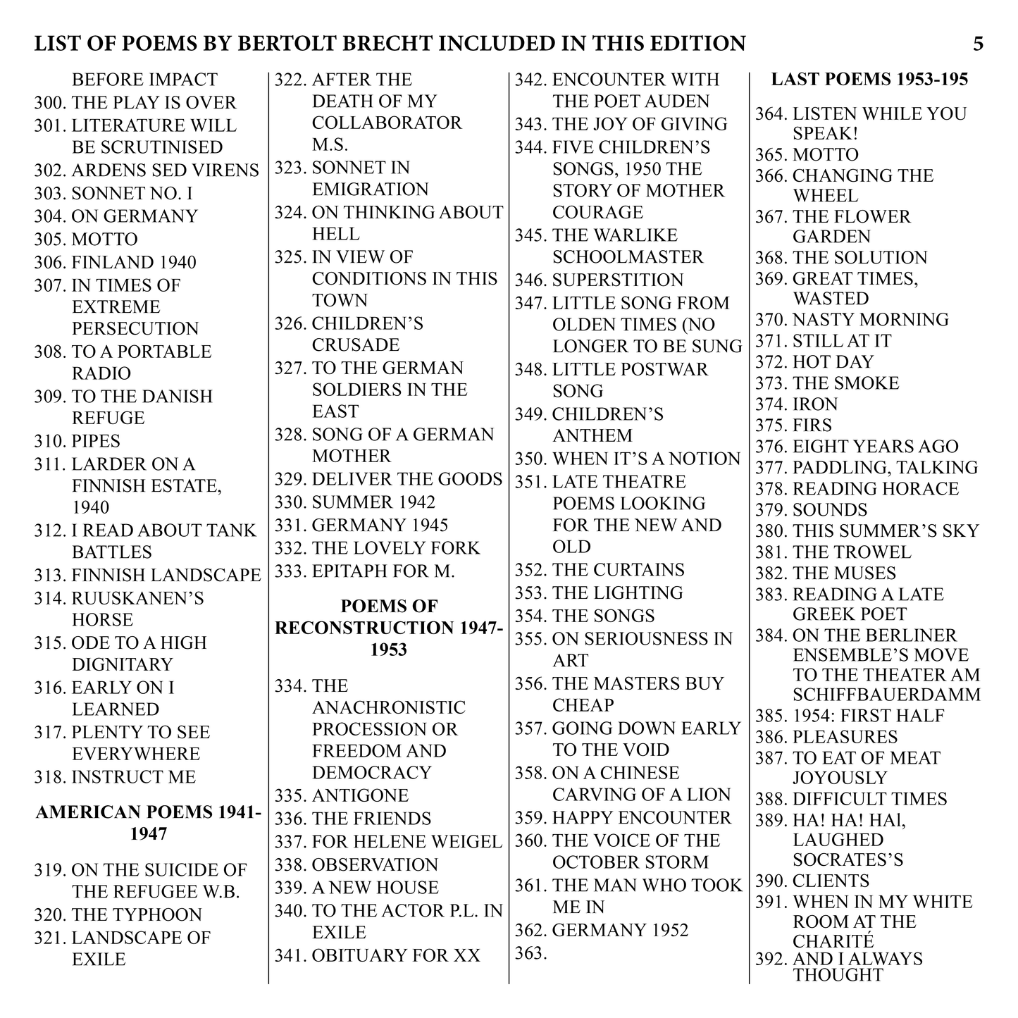 Selected Poems by Bertolt Brecht